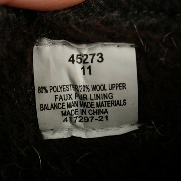 Minnetonka Mens Slipper Size 11 Dark Gray Wool Ghingham Plaid Sherpa Lined Shoe - Picture 12 of 12